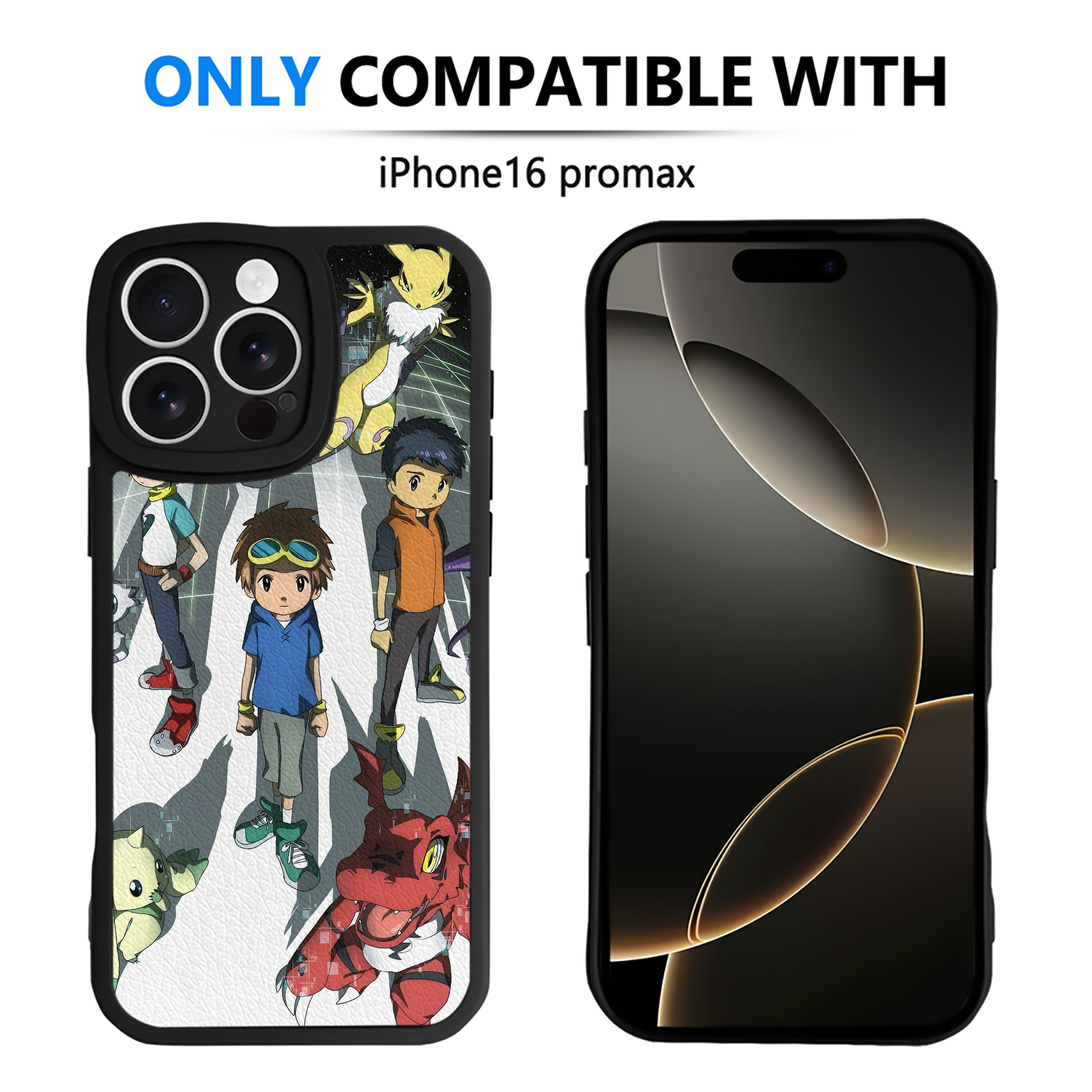 （画像用） Digimon デジタルモンスター/デジモン 【iPhone 16シリーズ対応】シリコンスマホケース（レザー調） 材質：シリコン